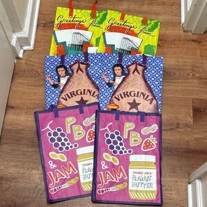 NWT Trader Joe’s Set of 6 Reusable Grocery Bags - NJ, VA, and PB&J